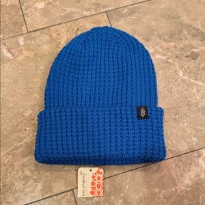 Free People Royal Blue Knit Beanie with Folded Cuff
